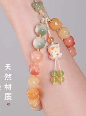 【普陀山】多猫爪菩提子挂件手腕挂绳手机链精致可爱手串女盘玩文