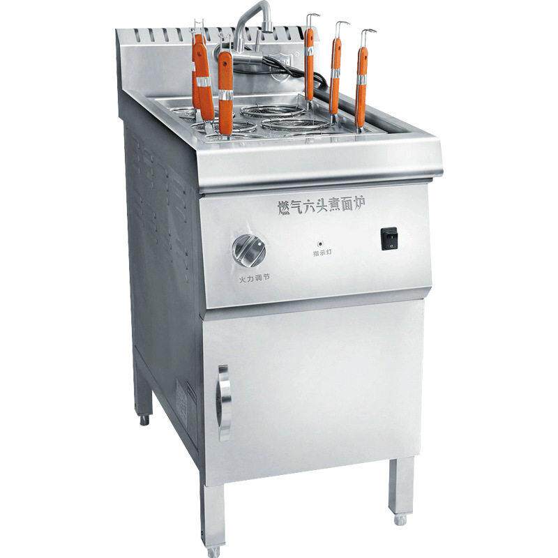 Gas six-head noodle cooker, commercial gas noodle soup cooker, spicy soup noodle cooker, vertical oden cooking machine