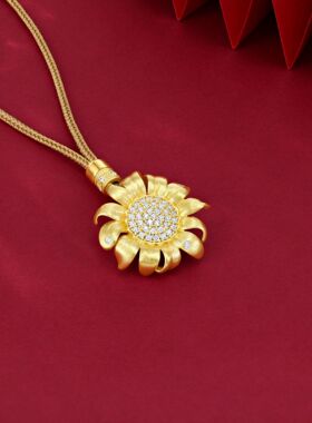 足银999拉丝太阳花吊坠项链情人节生日送女友闺蜜礼物一件代发