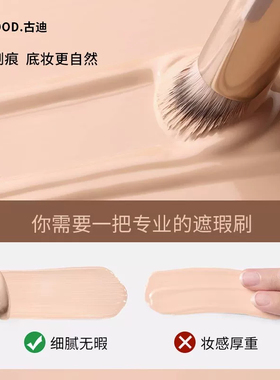 德国指腹圆头遮瑕刷平头泪沟刷黑眼圈无痕遮暇笔刷化妆粉底刷套装