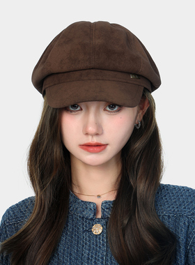 OVANCY日系复古八角帽女2026新款显脸小贝雷帽早秋百搭画家报童帽
