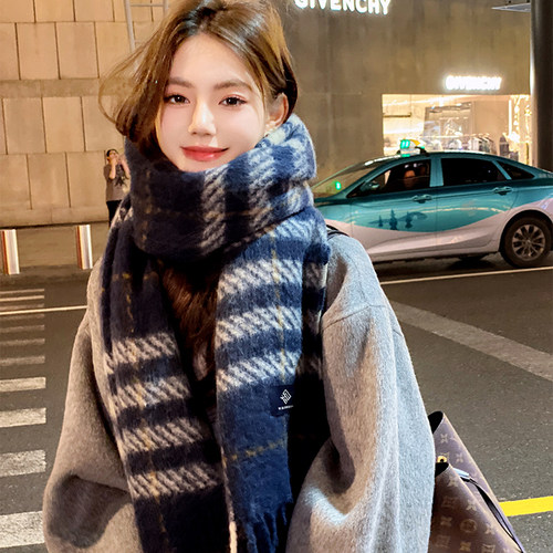 OVANCY高级感围巾女冬季2025新款韩系大衣仿羊绒披肩加厚保暖围脖 - 图2