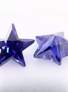 五角星锆石特殊颜色裸石 海蓝绿锆果绿坦桑蓝色梧州宝石 首饰镶嵌