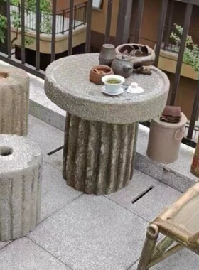 石磙石碾批发庭院别墅古镇铺地做旧条石公园工程青石石磨盘供应