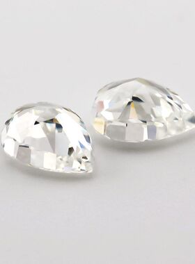 仿钻黄梨形冰花切锆石裸石 高品质人造宝石高碳钻戒指饰品镶嵌diy