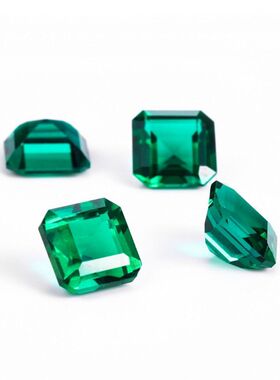 宝塔阿斯切 实验室培育赞比亚祖母绿4x4~8x8mm 戒指吊坠镶嵌配石