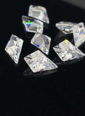 风筝形锆石裸石2x4-7x11mm白色菱形宝石戒指吊坠首饰镶嵌尖底补钻