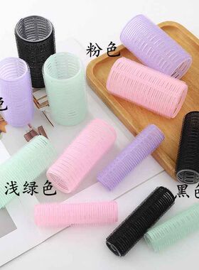粉色懒人自粘卷发筒八字刘海大号加长卷发器定型空气刘海打理神器