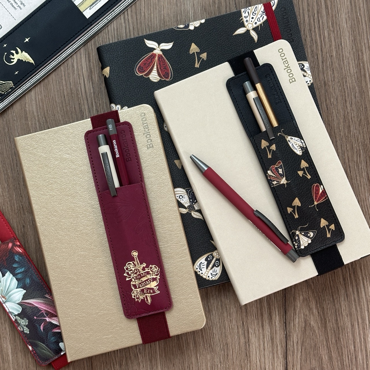 便携式读书笔袋特别版英国IF文创Bookaroo文艺风创意绑带皮质手帐 - 图1