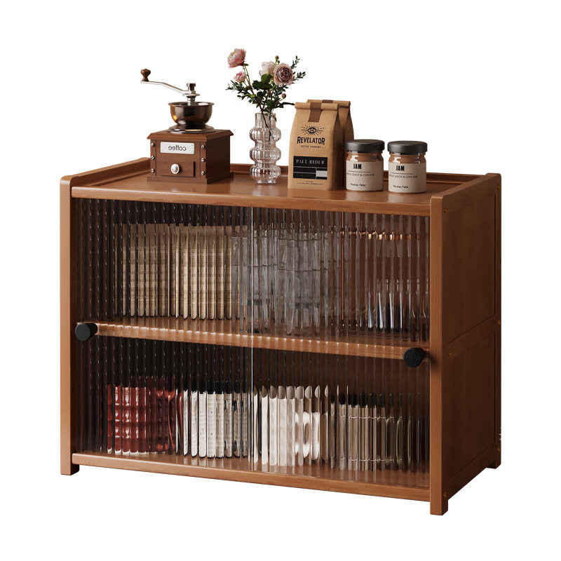 Desktop storage cabinet dustproof storage rack on table water cup tea set coffee cup storage living room dining side storage rack