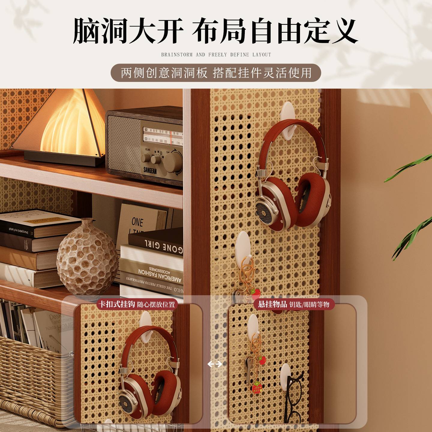 Desktop storage rack, home office cup holder, desk organizer, home daily use hole board multi-layer storage rack
