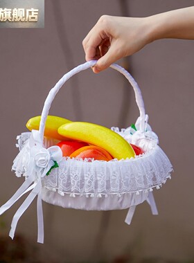 婚礼结婚小花童撒花篮子放花瓣戒指婚庆节日晚会舞蹈装饰手提花篮