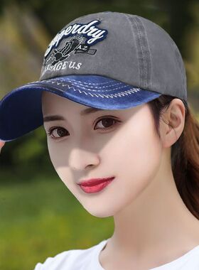 棒球帽女新款春夏防晒帽子男时尚太阳帽子户外骑车刺绣遮阳鸭舌帽