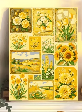DIY玫瑰数字油画手工绘画套装