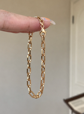 轻奢金色回形针链条手链女