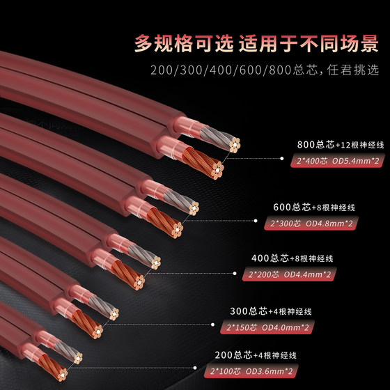 宏尚德HiFi发烧音箱线音响专用音频线纯铜屏蔽KTV汽车功放喇叭线