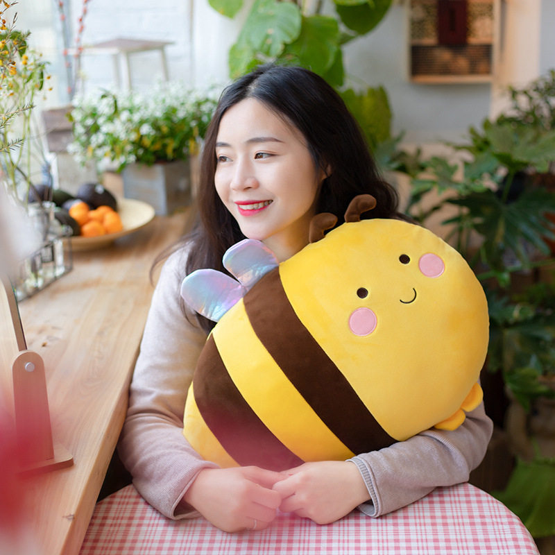 Cute Duck Bee Pillow Office Chair Lumbar Backrest Children's Room Bay Window Decoration Bedside Cushion Girly Heart