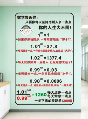 数学励志标语墙贴纸教室宿舍装饰