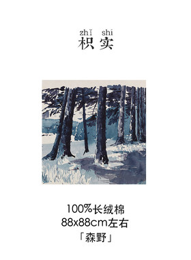 枳实原创自制100长绒棉88厘米大方巾
