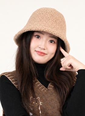 秋冬双面加厚保暖显脸小渔夫帽女