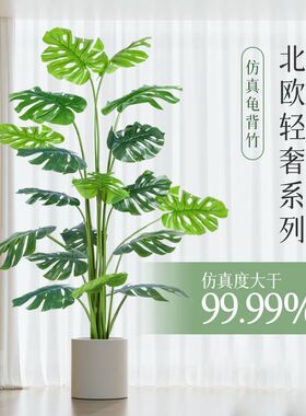 仿真绿植物龟背竹客厅假绿植假树仿真树服装店造景轻奢仿真摆件