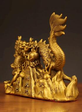 家庭厨房西北角烧火天星位全黄铜防火龙瓶吉祥铜饰