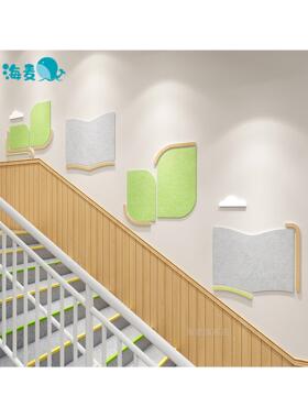 幼儿园楼梯文化墙毛毡环创书本家园栏立体墙面布置走廊大厅主题栏