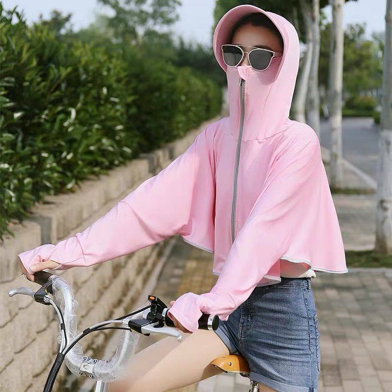 女防紫外线骑车网红百搭短款防晒衣 佐蝶短外套
