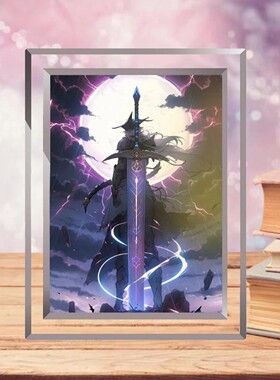 李信周边一念神魔新款透明水晶相框生日礼物摆件炽霜斩