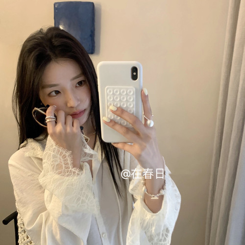 在春日韩国明星女团李荣书同款镜子手机壳适用于苹果17promax/14新iPhone15pro吸盘保护壳16promax/16韩xsmax - 图3