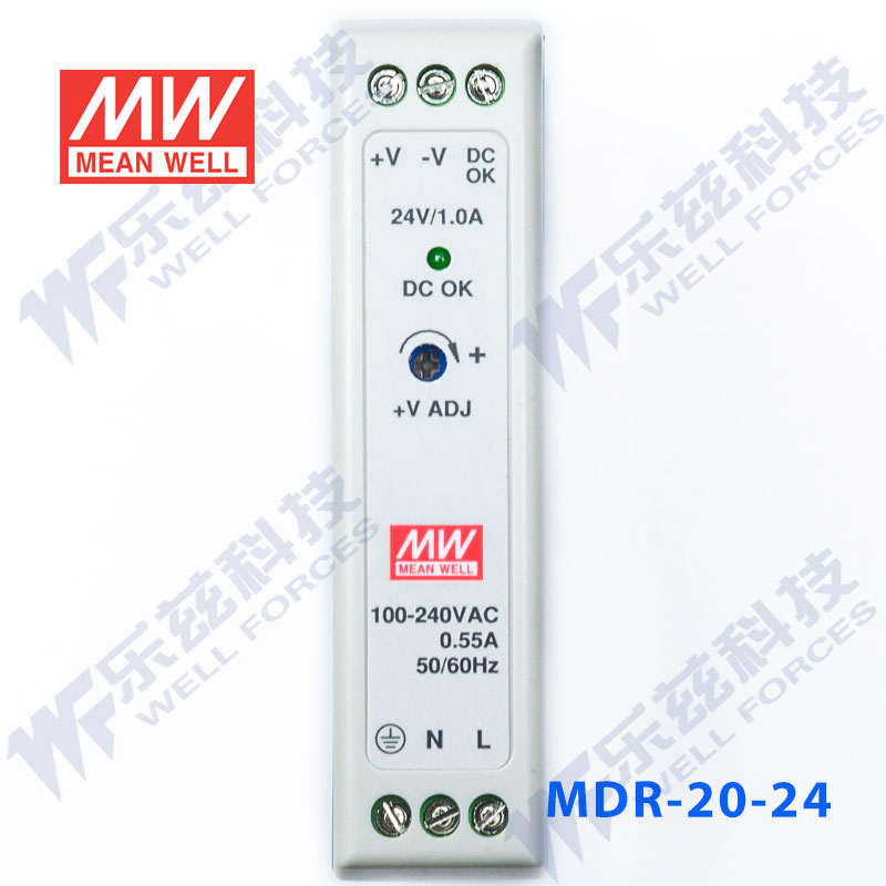 MDR-20-24台湾明纬24W24V导轨型开关电源1A稳压工控PLC传感器-图1