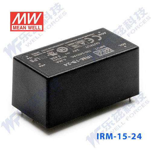 明纬24V电源15W IRM-15-24 0.63A AC-DC模块直流稳压插脚型台湾 - 图3