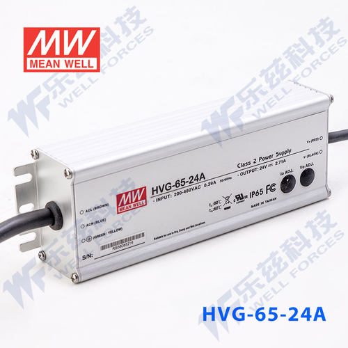 明纬24V LED电源65W HVG-65-24A 2.71A可调+24V恒压防水5年质保 - 图1