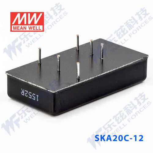 明纬48V变12V电源20W SKA20C-12 36-75V转12V1.666A DC-DC输出 - 图1