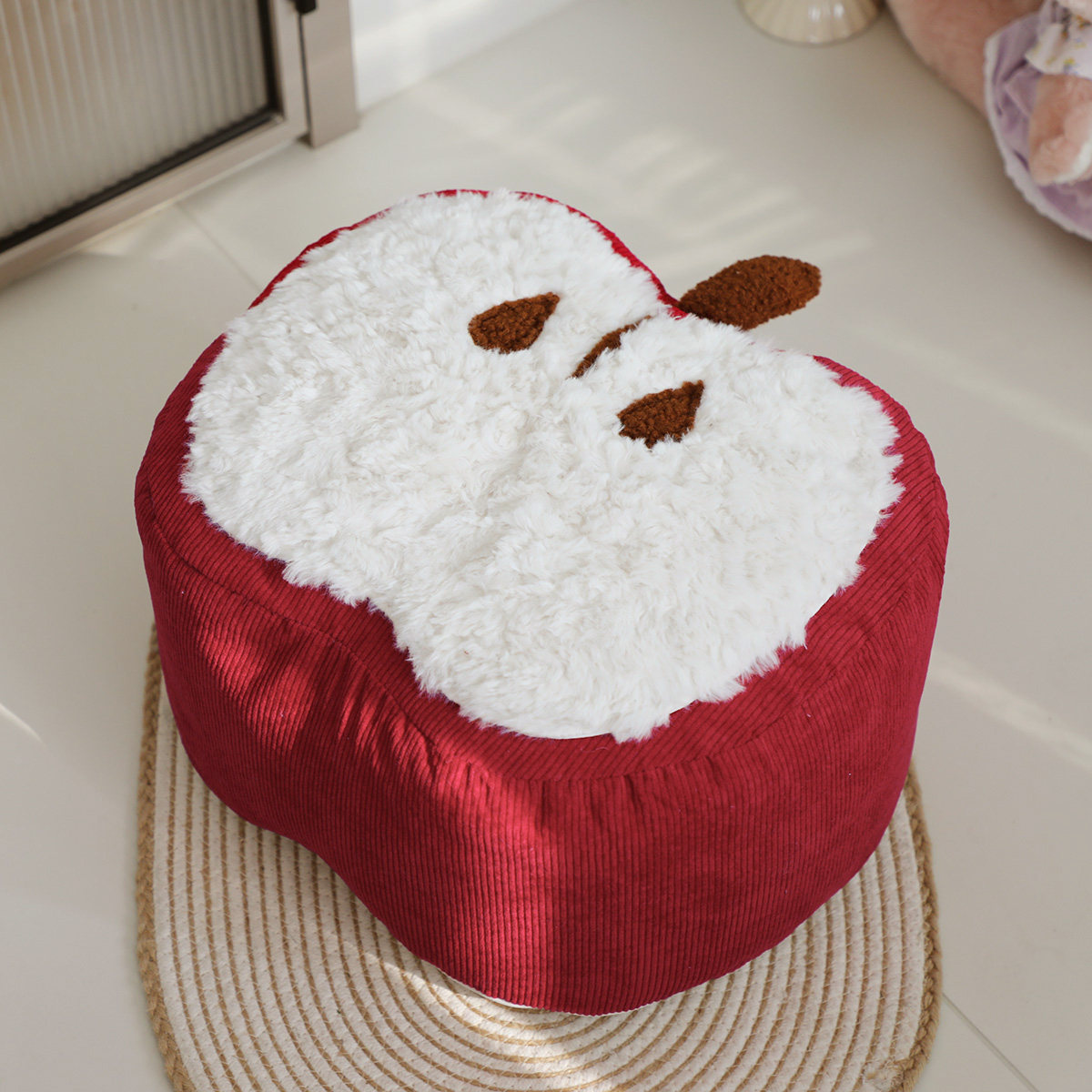 苹果脚凳客厅沙发凳坐墩可爱进门换鞋凳脚踏可拆洗卡通榻榻米蒲团,淘宝优惠券,粉丝福利购,淘宝优惠卷