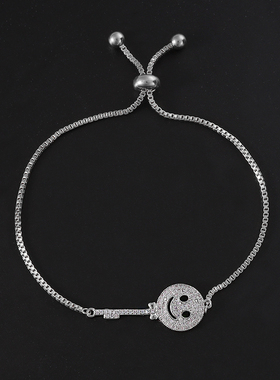 唯曼女铜合金锆石欧美可调节手链