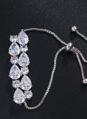 唯曼女合金锆石小清新可调节手链