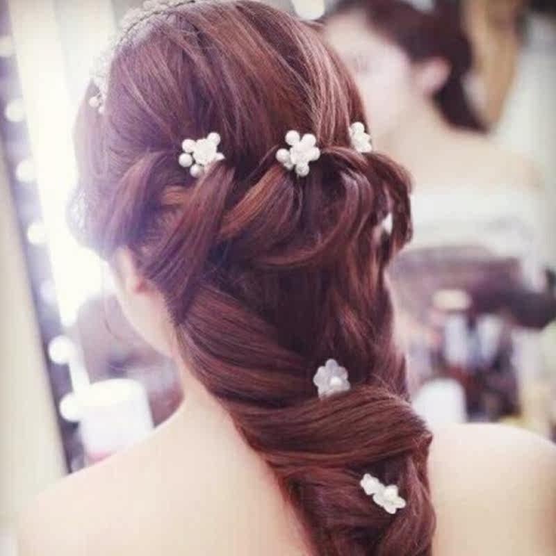 抖音新款手工珍珠软陶新娘造型发簪 tsangkai曾家银发饰