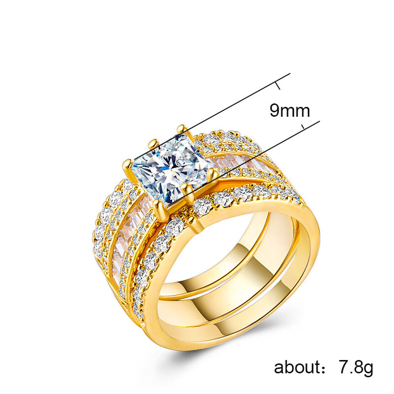 情侣镶钻925银18k金组合套戒指 tsangkai曾家银戒指/指环