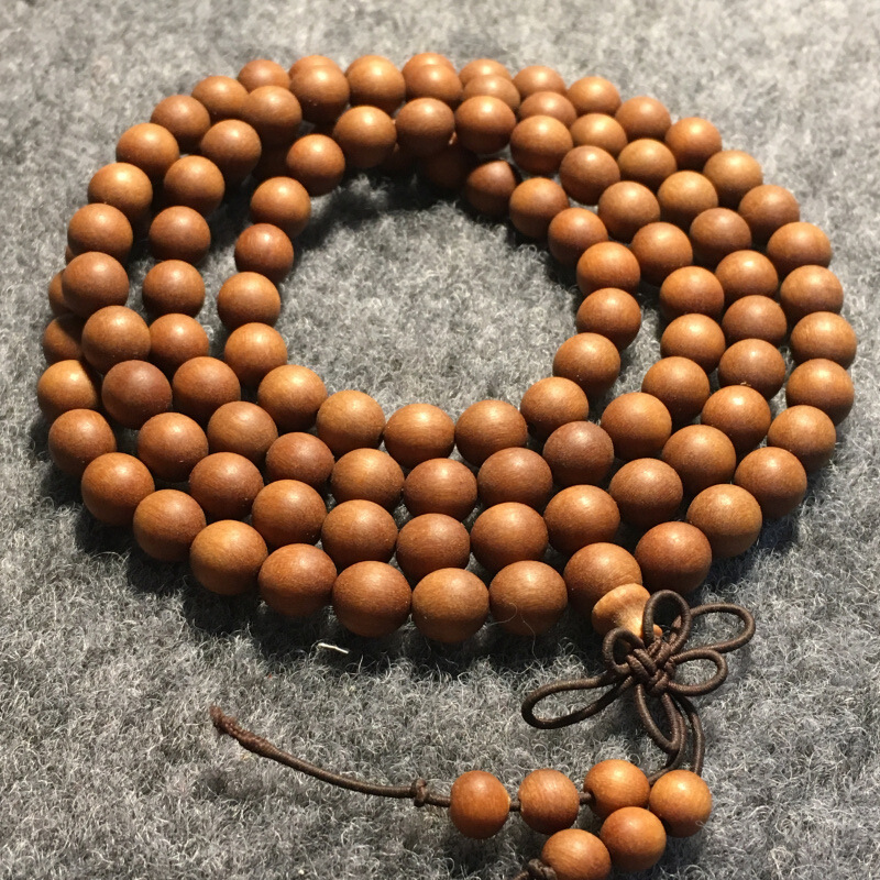 抖音同款巴布亚老檀香8mm108颗佛珠 tsangkai曾家银佛珠/念珠