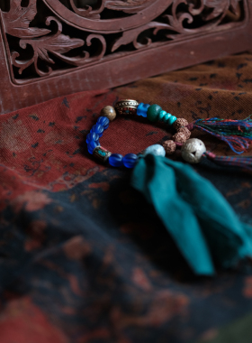 金刚菩提老硫璃尼泊尔珠古珠镀银