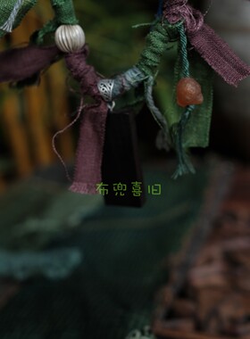 手编做旧百搭檀木银项链SC237