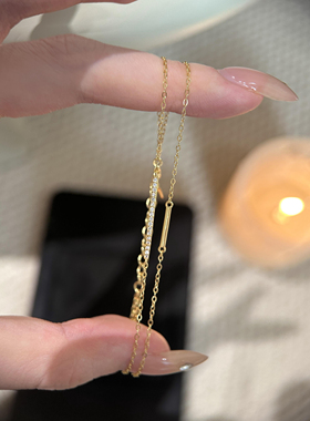 S925纯银轻奢爆款小排钻双层叠戴高级感手链