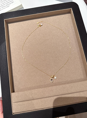 S925纯银龙心蛋面四叶草跑环轻奢高级感项链