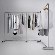 Clothing Store Show Shelf Stainless Steel Floor Corner Hanging Clothing Shop Window Display Clothing Hook Ground Style