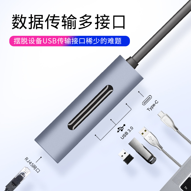 SZHY-LINK USBC TYPEC转PD千兆网卡USB3.0 HUB集线器多功能扩展坞 - 图1