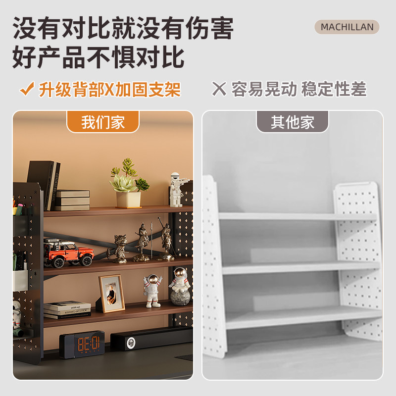 Desktop storage rack on the table DIY perforated board bookshelf computer desk multi-layer storage rack office desktop display rack