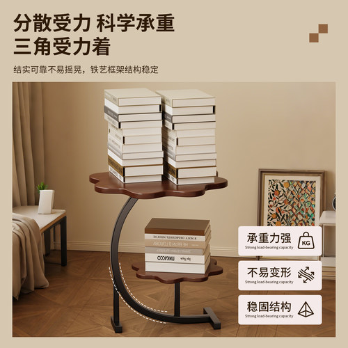 卧室床头柜家用双层置物架小户型卧室床边柜替代品客厅移动小边几 - 图3