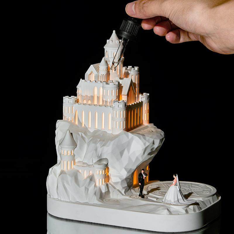 魔法城堡无线充电小夜灯床头卧室氛围台灯香薰摆件男生日结婚礼物