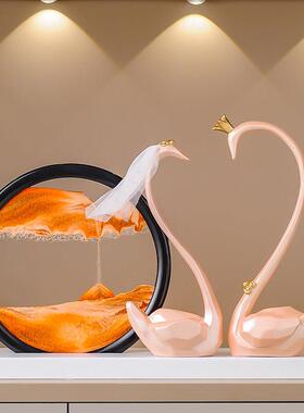 结婚礼物摆件创意天鹅轻